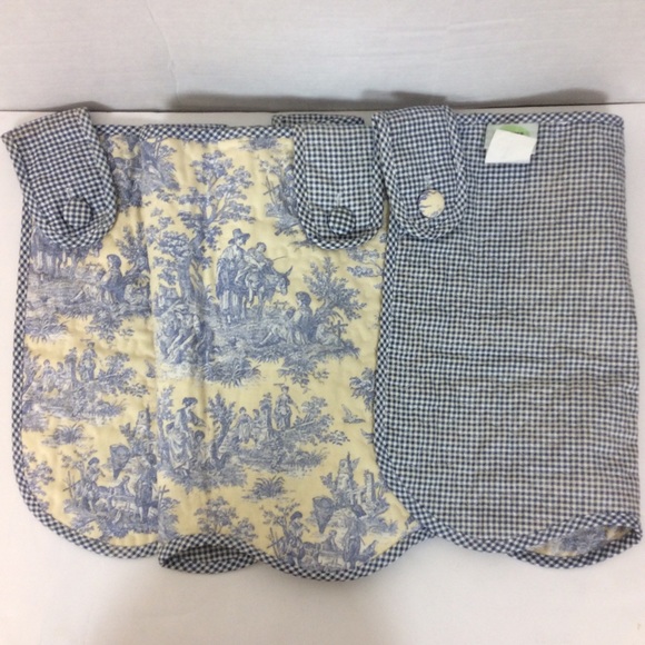 Waverly French Country Life Toile Blue Yellow Button Valance Curtain Panel